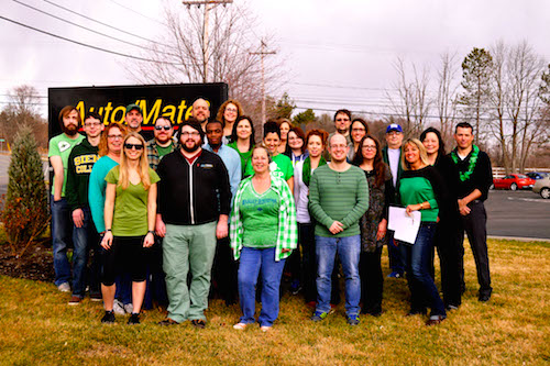 Auto/Mate employees wear green on St. Patricks Day