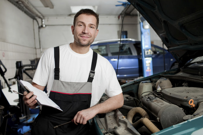 Mechanic in auto repair shop
